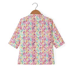 Babyhug 100% Cotton Woven Full Sleeve Printed Kurta & Dhoti Set - Multicolour