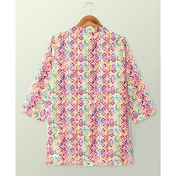Babyhug 100% Cotton Woven Full Sleeve Abstract Print Kurta & Dhoti Set - Multicolour
