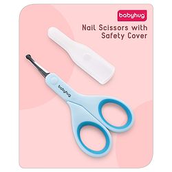 Babyhug Baby Nail Scissors with Safety Cover - Blue