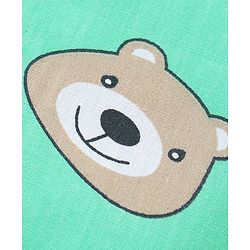 Babyhug Cotton Poplin Woven Full Sleeves Night Suit Bear Print - Green