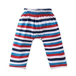 Babyhug Cotton Interlock Knit Full Length Diaper Pant Stripes & Boat Print Pack of 3 - Multicolor
