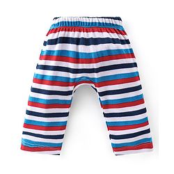 Babyhug Cotton Interlock Knit Full Length Diaper Pant Stripes & Boat Print Pack of 3 - Multicolor