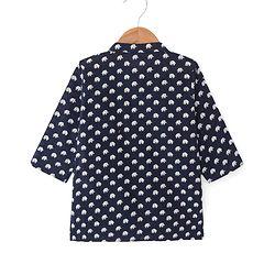 Babyhug 100% Cotton Knit Full Sleeve Kurta & Dhoti Set With Elephant Print - White & Navy Blue
