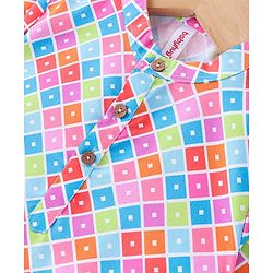 Babyhug Cotton Woven Full Sleeves Square Printed Kurta Pyjama Set -Multicolour