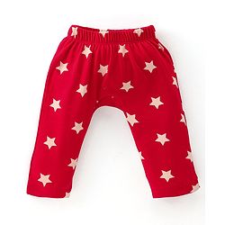 Babyhug 100% Cotton Diaper Legging Alphabet & Star Print Pack of 3 - Red Yellow & Blue