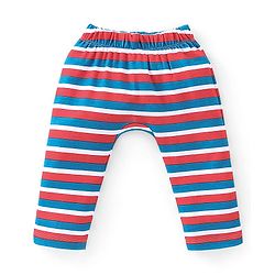 Babyhug Cotton Full Length Diaper Pant Stipes & Numbers Print Pack of 3 - Blue & Red