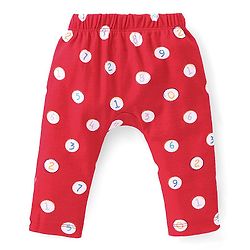Babyhug Cotton Full Length Diaper Pant Stipes & Numbers Print Pack of 3 - Blue & Red