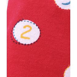 Babyhug Cotton Full Length Diaper Pant Stipes & Numbers Print Pack of 3 - Blue & Red