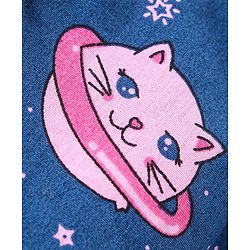Babyhug Cotton Poplin Woven Full Sleeves Night Suit Kitty Print - Blue
