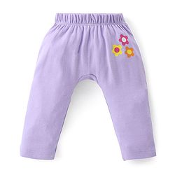 Babyhug Interlock Cotton Knit Full Length Diaper Leggings Solid Dot Floral Print Pack Of 3- Pink Purple & White