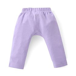Babyhug Interlock Cotton Knit Full Length Diaper Leggings Solid Dot Floral Print Pack Of 3- Pink Purple & White