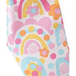 Babyhug Interlock Cotton Knit Full Length Diaper Leggings Solid Dot Floral Print Pack Of 3- Pink Purple & White