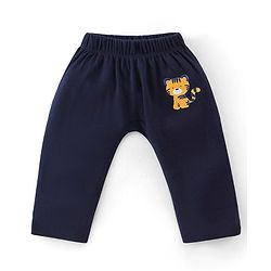 Babyhug Interlock Full Length Diaper Pants Tiger Printed & Striped Pack of 3 - Yellow & Blue