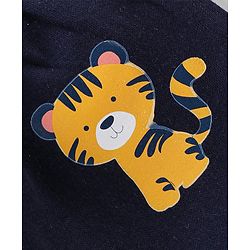 Babyhug Interlock Full Length Diaper Pants Tiger Printed & Striped Pack of 3 - Yellow & Blue