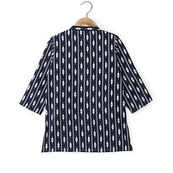 Babyhug Cotton Woven Full Sleeves Printed Kurta Pyjama Set -Navy Blue