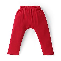 Babyhug Cotton Full Length Diaper Leggings Striped & Intarsia Print Pack of 3 - Blue & Red