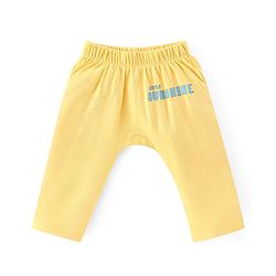 Babyhug Interlock Knit Full Length Diaper Pants Stripes & Elephant Print Pack of 3 - Yellow & Blue