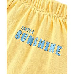 Babyhug Interlock Knit Full Length Diaper Pants Stripes & Elephant Print Pack of 3 - Yellow & Blue