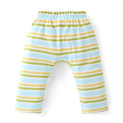 Babyhug Interlock Cotton Knit Full Length Diaper Pants Stripes & Dino Print Pack of 3 - Multicolor