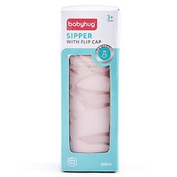 Babyhug Steel Sipper With Flip Cap Pink -  500 ml