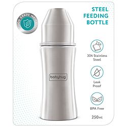 Babyhug Steel Feeding Bottle - 250 ml