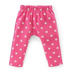 Babyhug Interlock Full Length Diaper Leggings Floral Printed Pack of 3 - Yellow & Pink