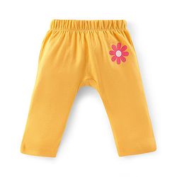 Babyhug Interlock Full Length Diaper Leggings Floral Printed Pack of 3 - Yellow & Pink