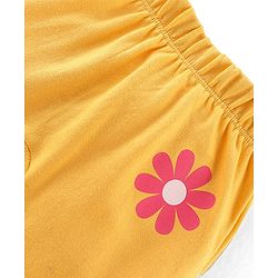 Babyhug Interlock Full Length Diaper Leggings Floral Printed Pack of 3 - Yellow & Pink