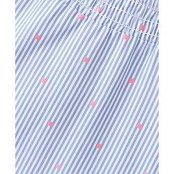 Babyhug Cotton Woven Yarn Dyed Dobby Off Shoulder Sleeve Striped Singlet Top - Blue