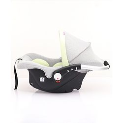 Babyhug Onyx Elite Car Seat cum Carry Cot with Rocking Base and aluminium handle - Grey & Green
