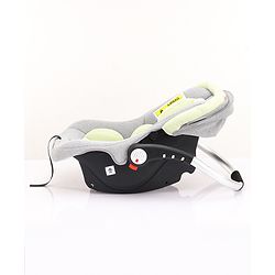 Babyhug Onyx Elite Car Seat cum Carry Cot with Rocking Base and aluminium handle - Grey & Green