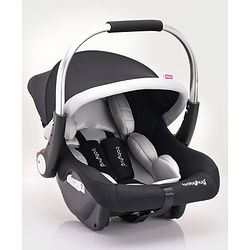 Babyhug Onyx Elite Car Seat cum Carry Cot with Rocking Base and aluminium handle - Grey & Green
