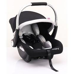 Babyhug Onyx Elite Car Seat cum Carry Cot with Rocking Base and aluminium handle - Grey & Green
