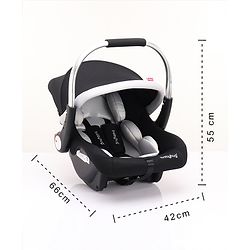 Babyhug Onyx Elite Car Seat cum Carry Cot with Rocking Base and aluminium handle - Grey & Green