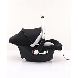 Babyhug Onyx Elite Car Seat cum Carry Cot with Rocking Base and aluminium handle - Grey & Green