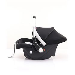 Babyhug Onyx Elite Car Seat cum Carry Cot with Rocking Base and aluminium handle - Grey & Green