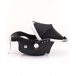 Babyhug Onyx Elite Car Seat cum Carry Cot with Rocking Base and aluminium handle - Grey & Green