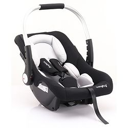 Babyhug Onyx Elite Car Seat cum Carry Cot with Rocking Base and aluminium handle - Grey & Green