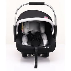 Babyhug Onyx Elite Car Seat cum Carry Cot with Rocking Base and aluminium handle - Grey & Green