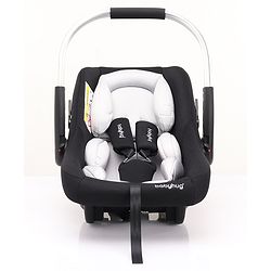 Babyhug Onyx Elite Car Seat cum Carry Cot with Rocking Base and aluminium handle - Grey & Green