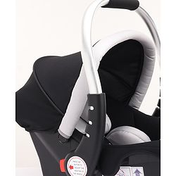 Babyhug Onyx Elite Car Seat cum Carry Cot with Rocking Base and aluminium handle - Grey & Green
