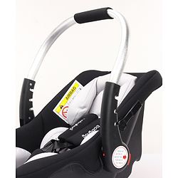 Babyhug Onyx Elite Car Seat cum Carry Cot with Rocking Base and aluminium handle - Grey & Green