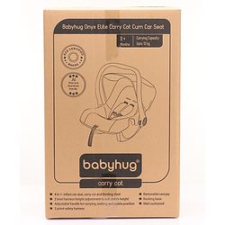 Babyhug Onyx Elite Car Seat cum Carry Cot with Rocking Base and aluminium handle - Grey & Green