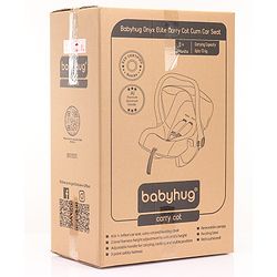 Babyhug Onyx Elite Car Seat cum Carry Cot with Rocking Base and aluminium handle - Grey & Green