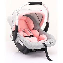 Babyhug Onyx Elite Car Seat cum Carry Cot with Rocking Base and aluminium handle - Grey & Green