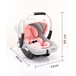 Babyhug Onyx Elite Car Seat cum Carry Cot with Rocking Base and aluminium handle - Grey & Green
