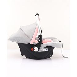 Babyhug Onyx Elite Car Seat cum Carry Cot with Rocking Base and aluminium handle - Grey & Green