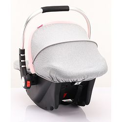 Babyhug Onyx Elite Car Seat cum Carry Cot with Rocking Base and aluminium handle - Grey & Green