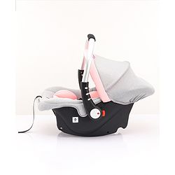 Babyhug Onyx Elite Car Seat cum Carry Cot with Rocking Base and aluminium handle - Grey & Green