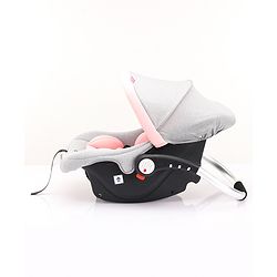 Babyhug Onyx Elite Car Seat cum Carry Cot with Rocking Base and aluminium handle - Grey & Green